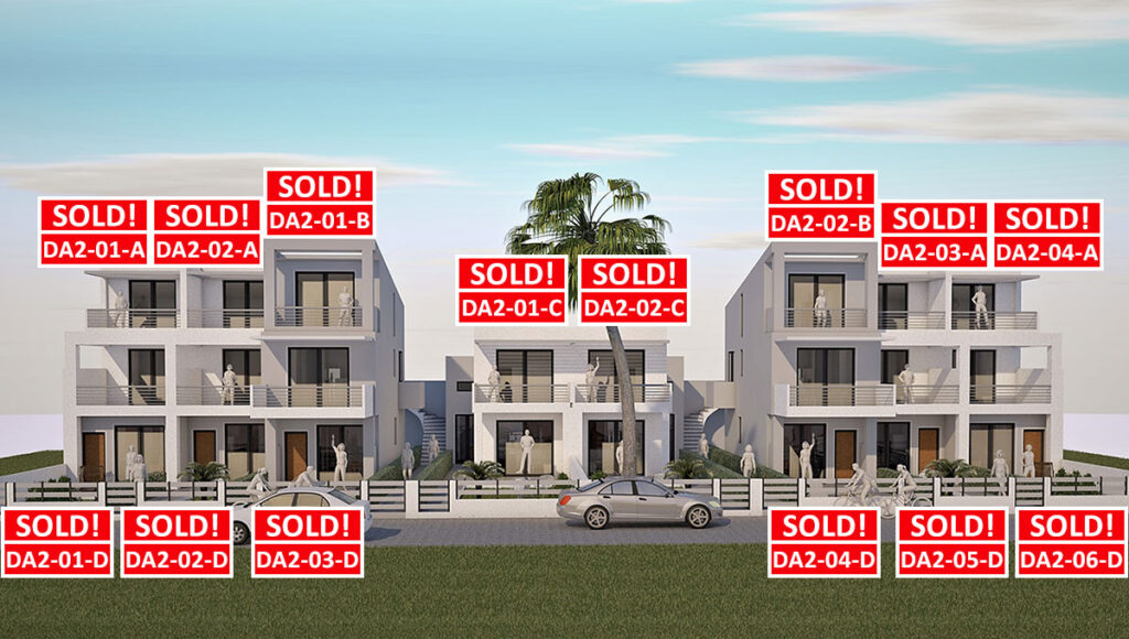 3D visualization of complex Dafni 2 properties labeled sold out
